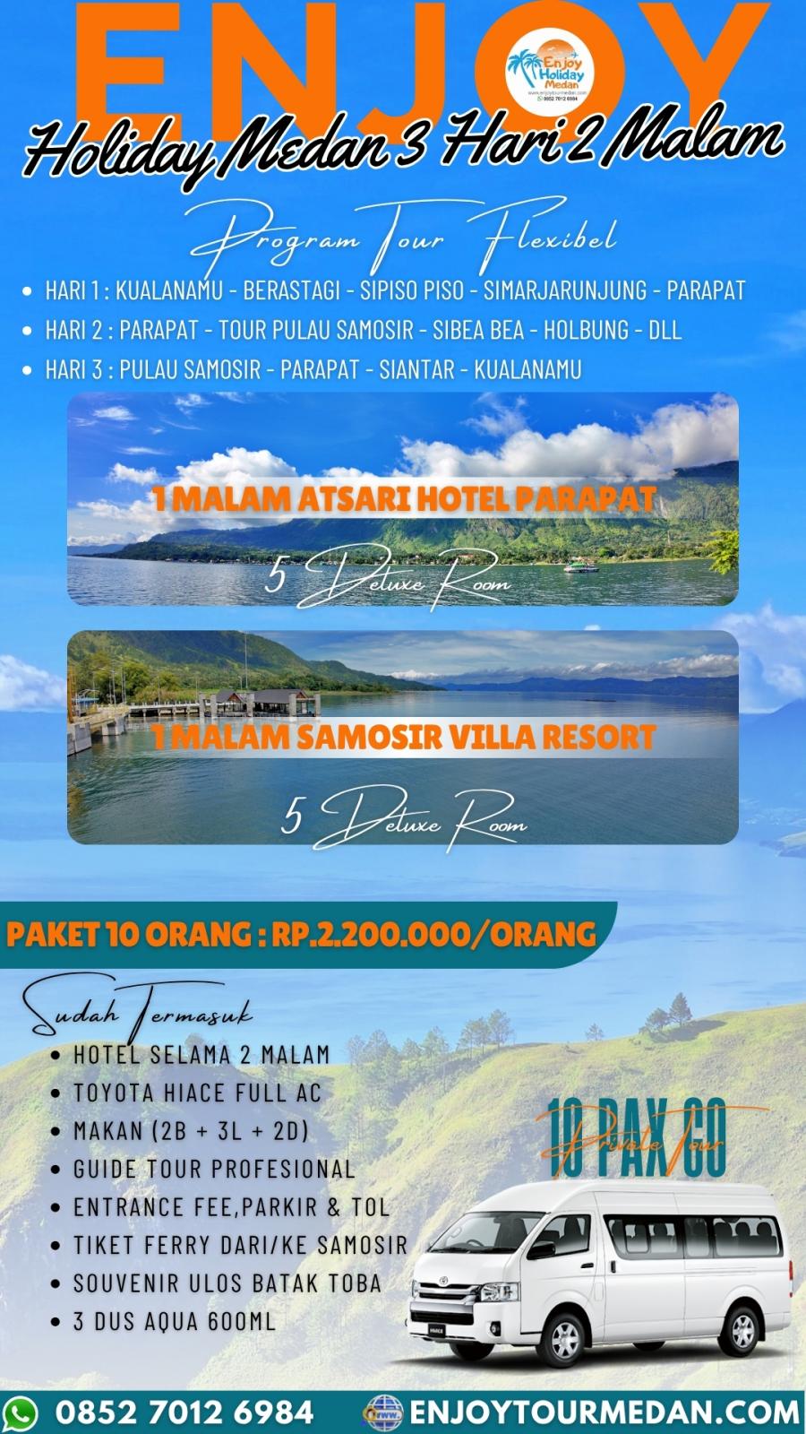 3D/2N Enjoy Medan Lake Toba & Berastagi Fullboard Tour