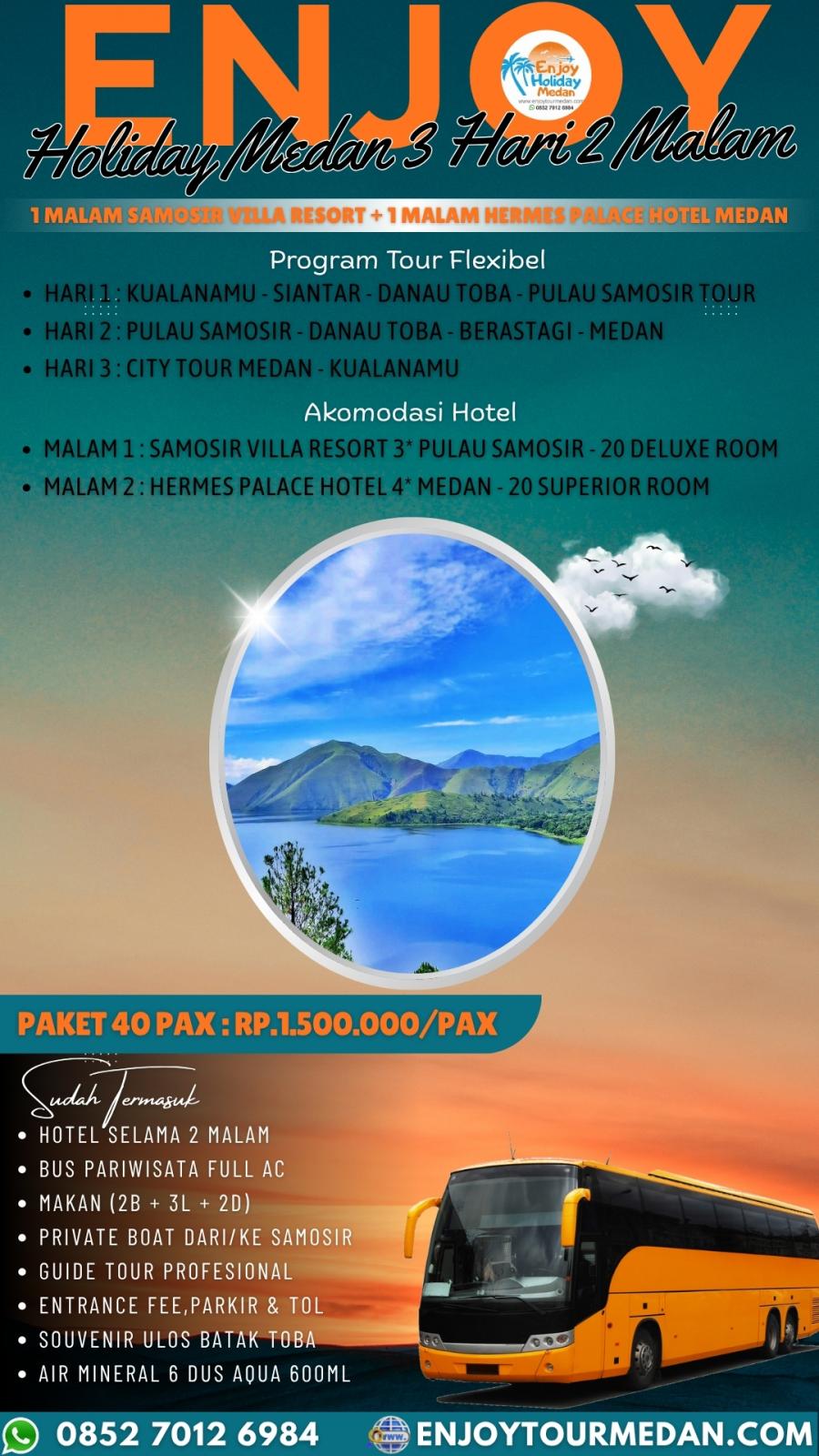 3H2M Paket Tour Medan Berastagi Parapat