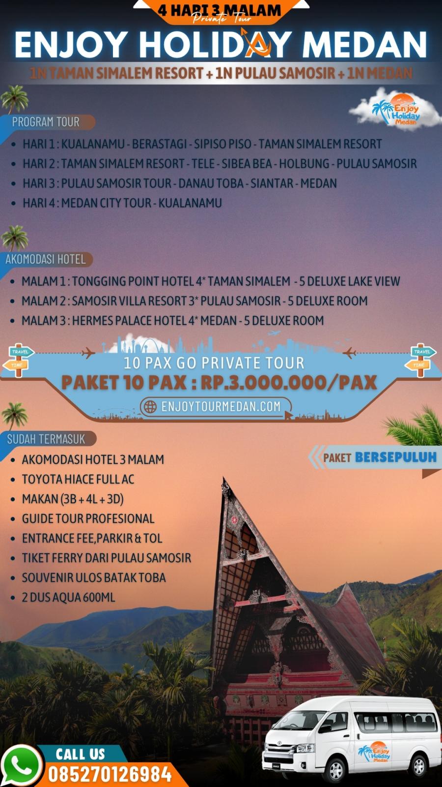 4D3N Medan Travel Package From Kuala Lumpu Itenerary