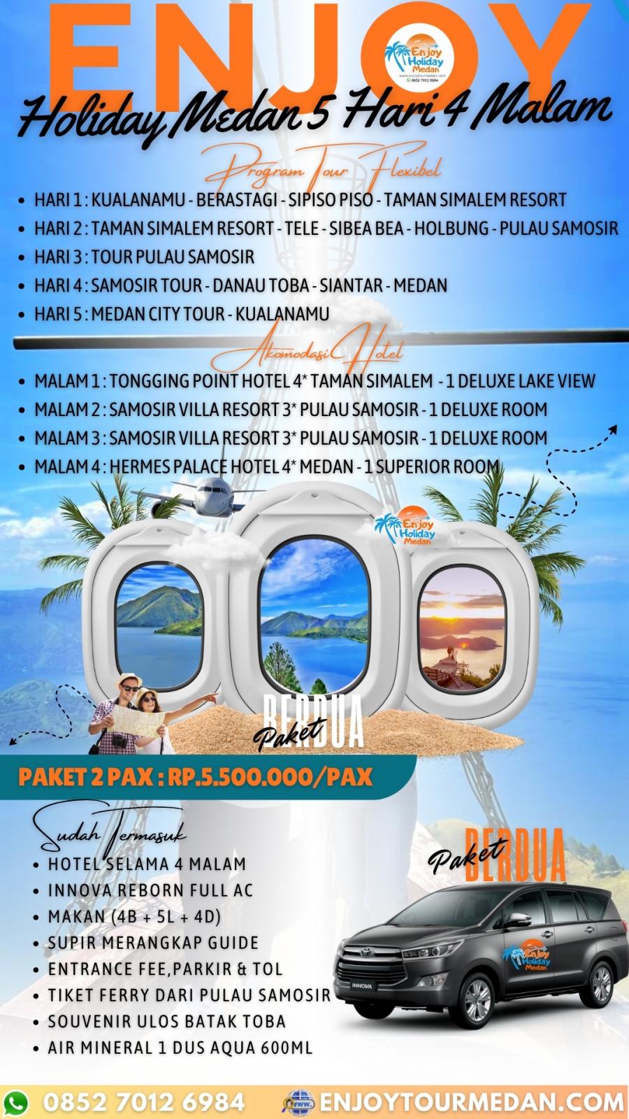 5D4N Medan Bahorok Bukit Lawang & Lake Toba Tour