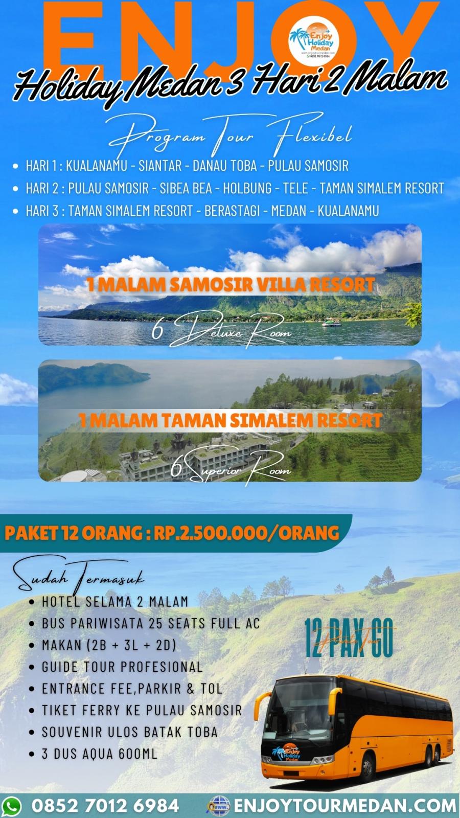 Paket Tour Medan-Berastagi-Parapat 3 Hari 2 Malam