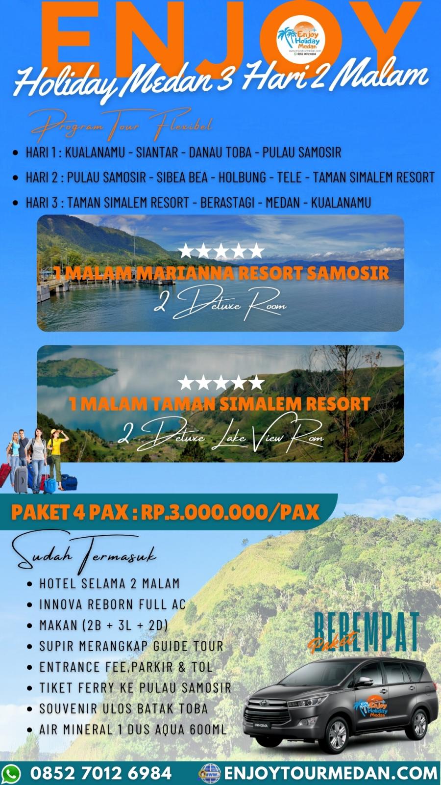 Paket Wisata Danau Toba 3 Hari 2 Malam