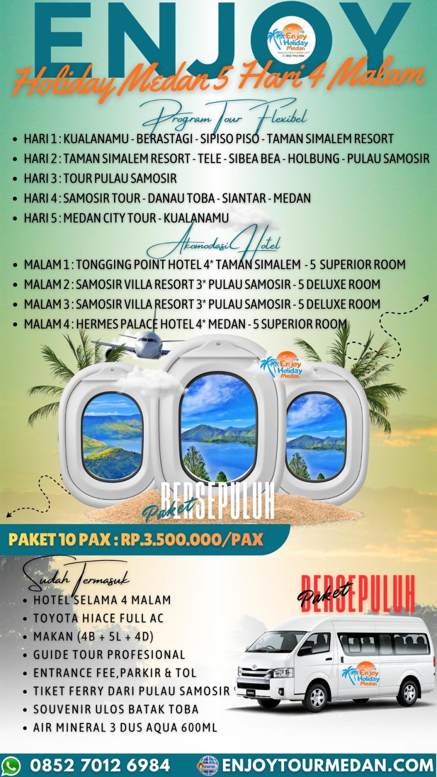 Paket Wisata Danau Toba Durasi 5 Hari 4 Malam Enjoy